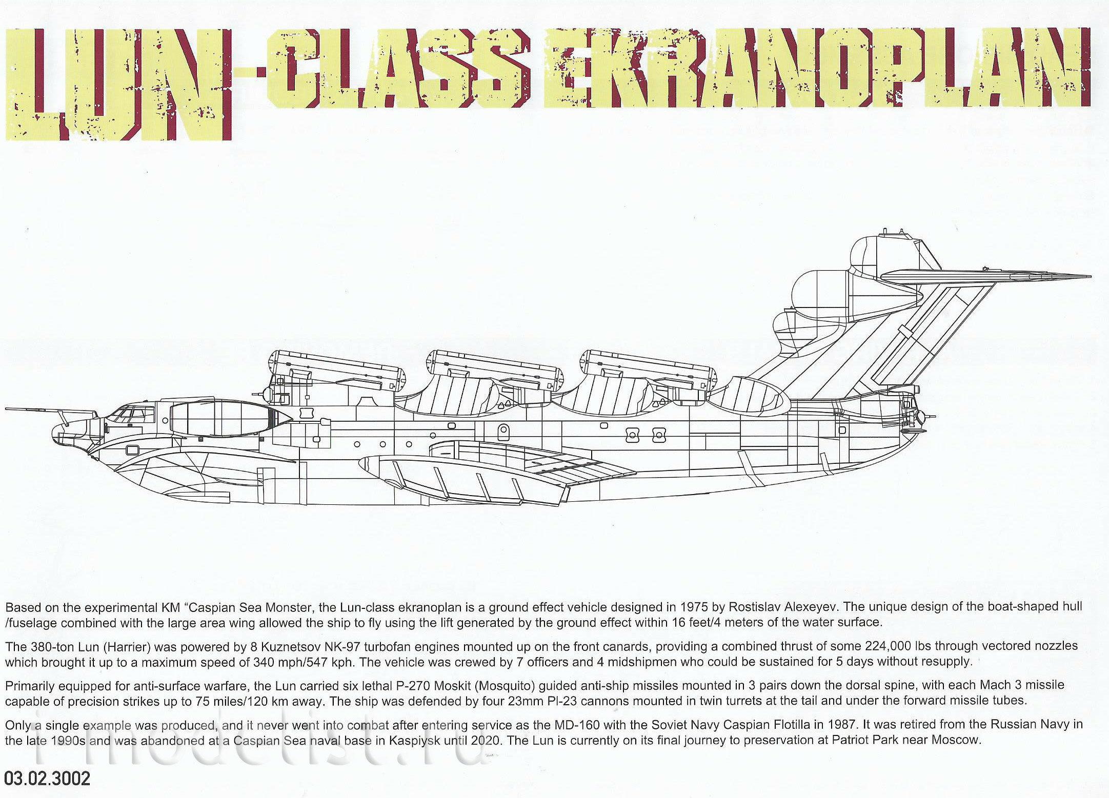 3002 Takom 1/144 Lun-Class Ekranoplan