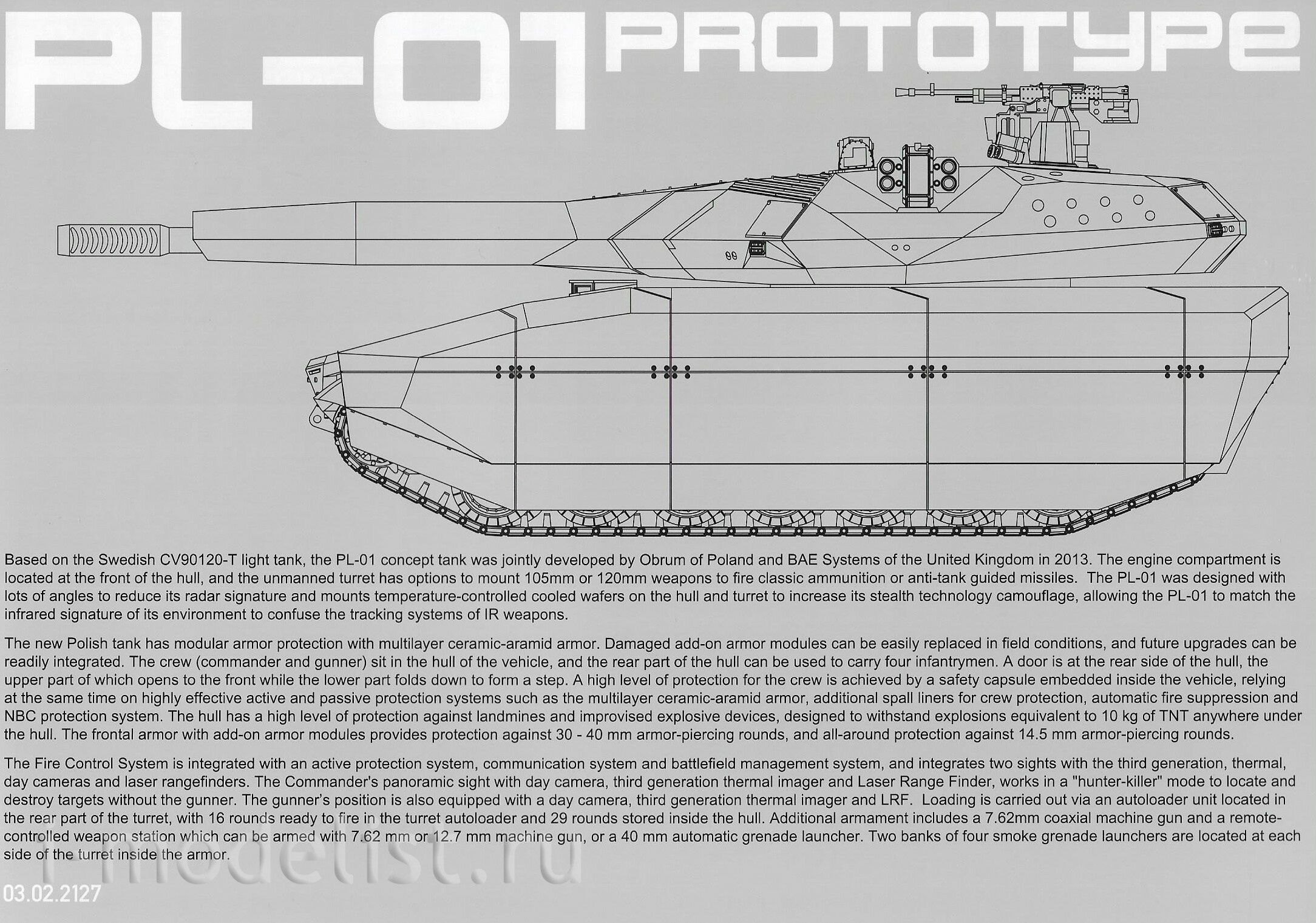 2127 Takom 1/35 Polish PL-01 Prototype Light Tank