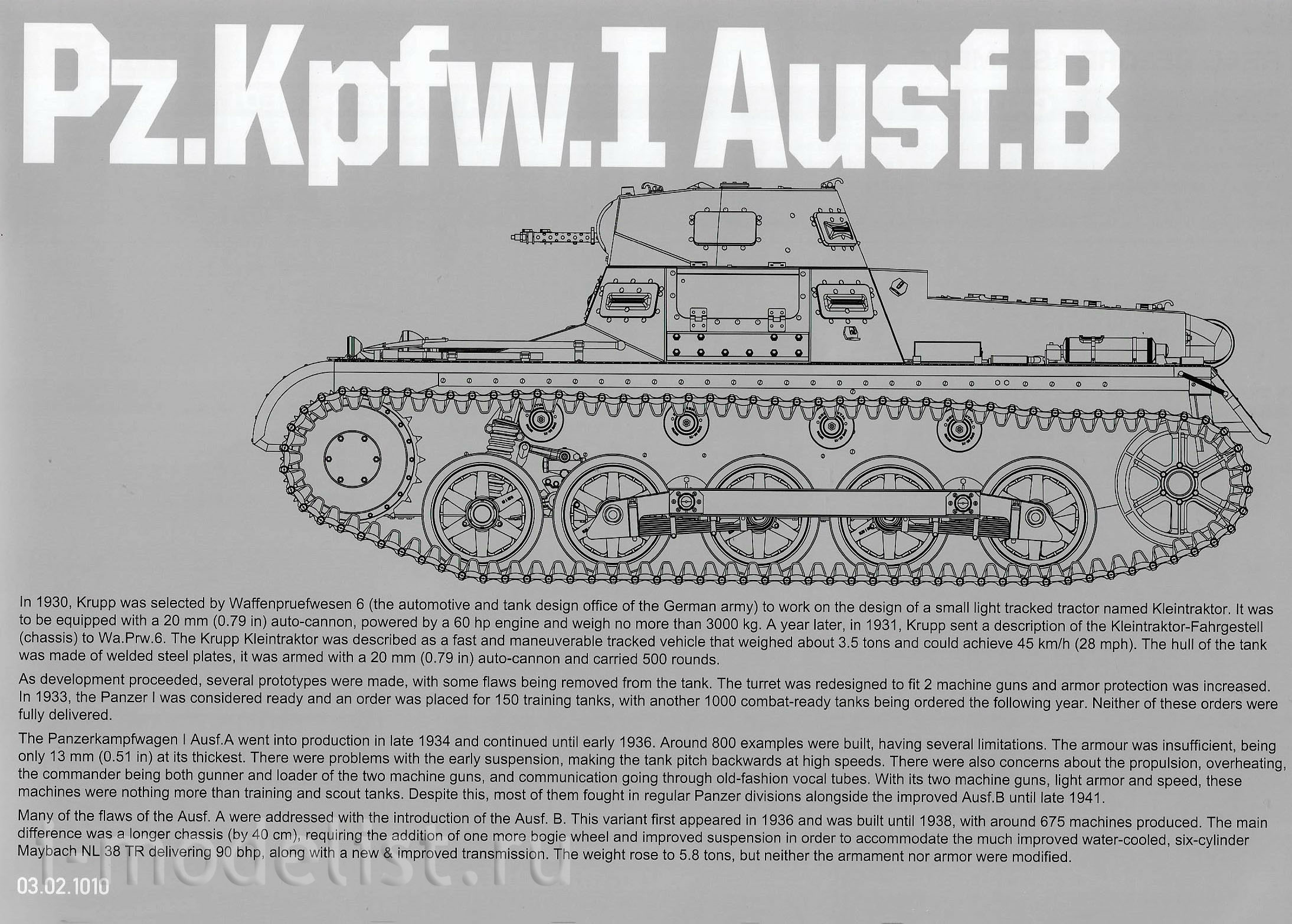 1010 Takom 1/16 Pz. Kpfw.I Ausf.B