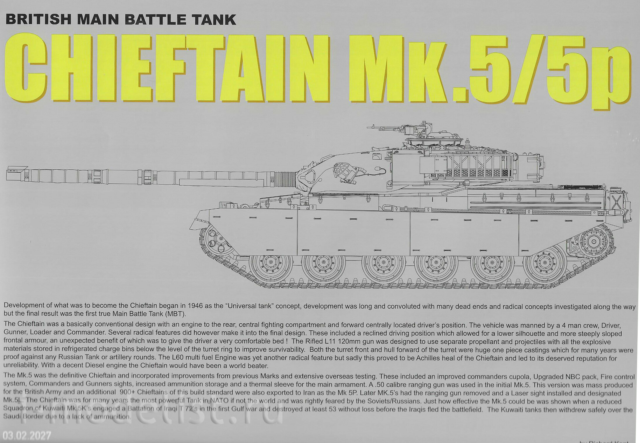 2027 Takom 1/35 BRITISH MAIN BATTLE TANK CHIEFTAIN Mk.5/P 