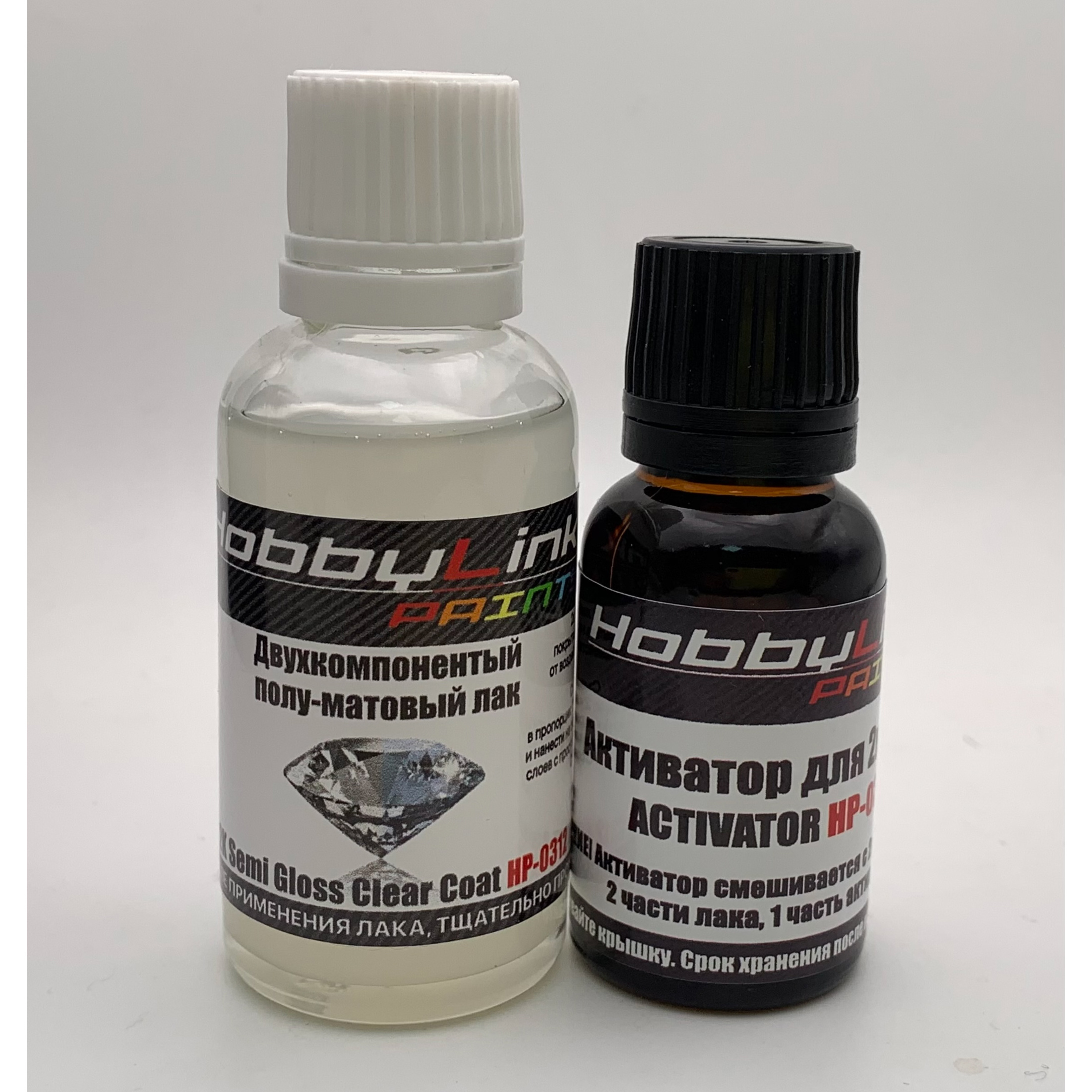 HP-0312 HobbyLink Двухкомпонентный полу-матовый лак + активатор