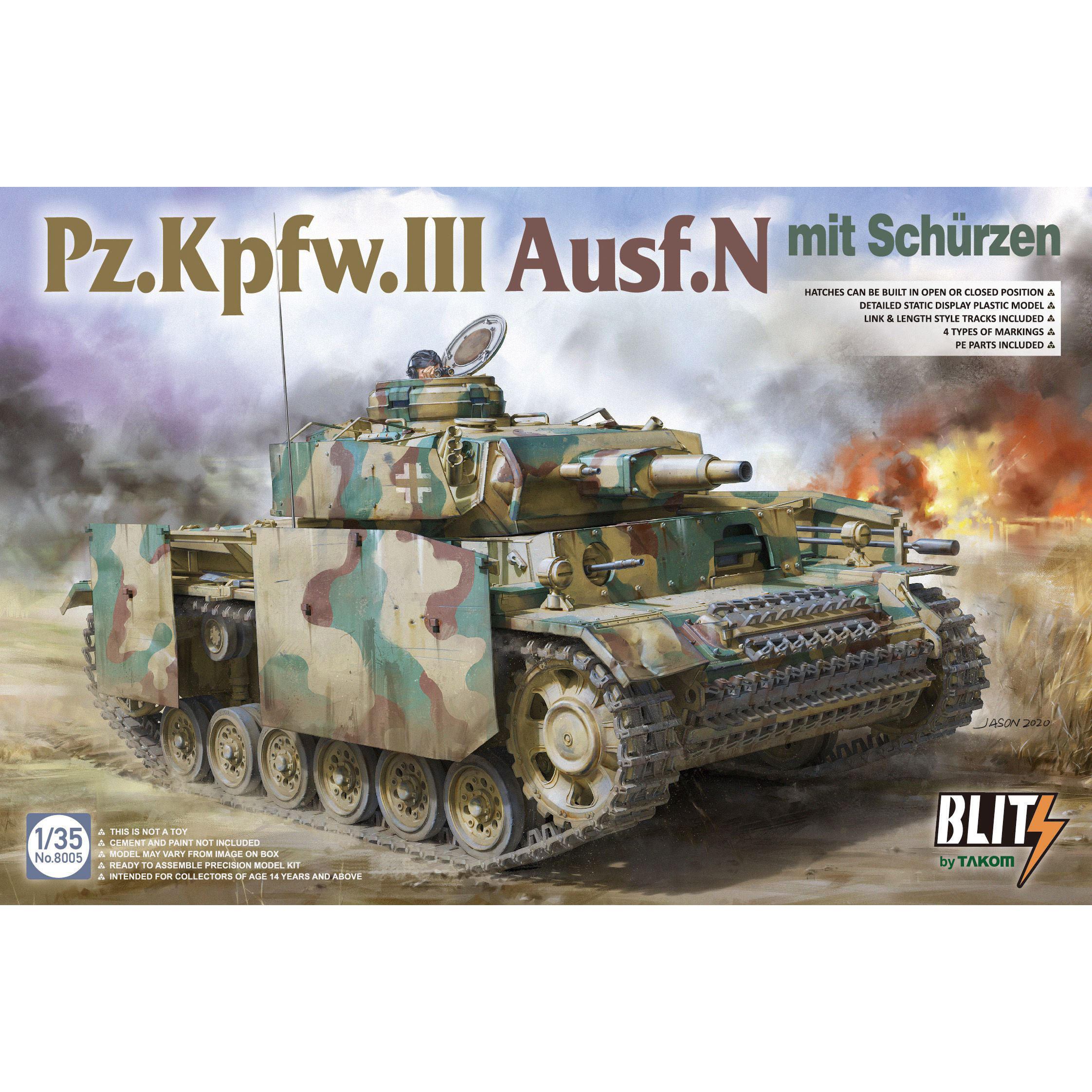 8005 Takom 1/35 Tank Pz. Kpfw. III Ausf. N