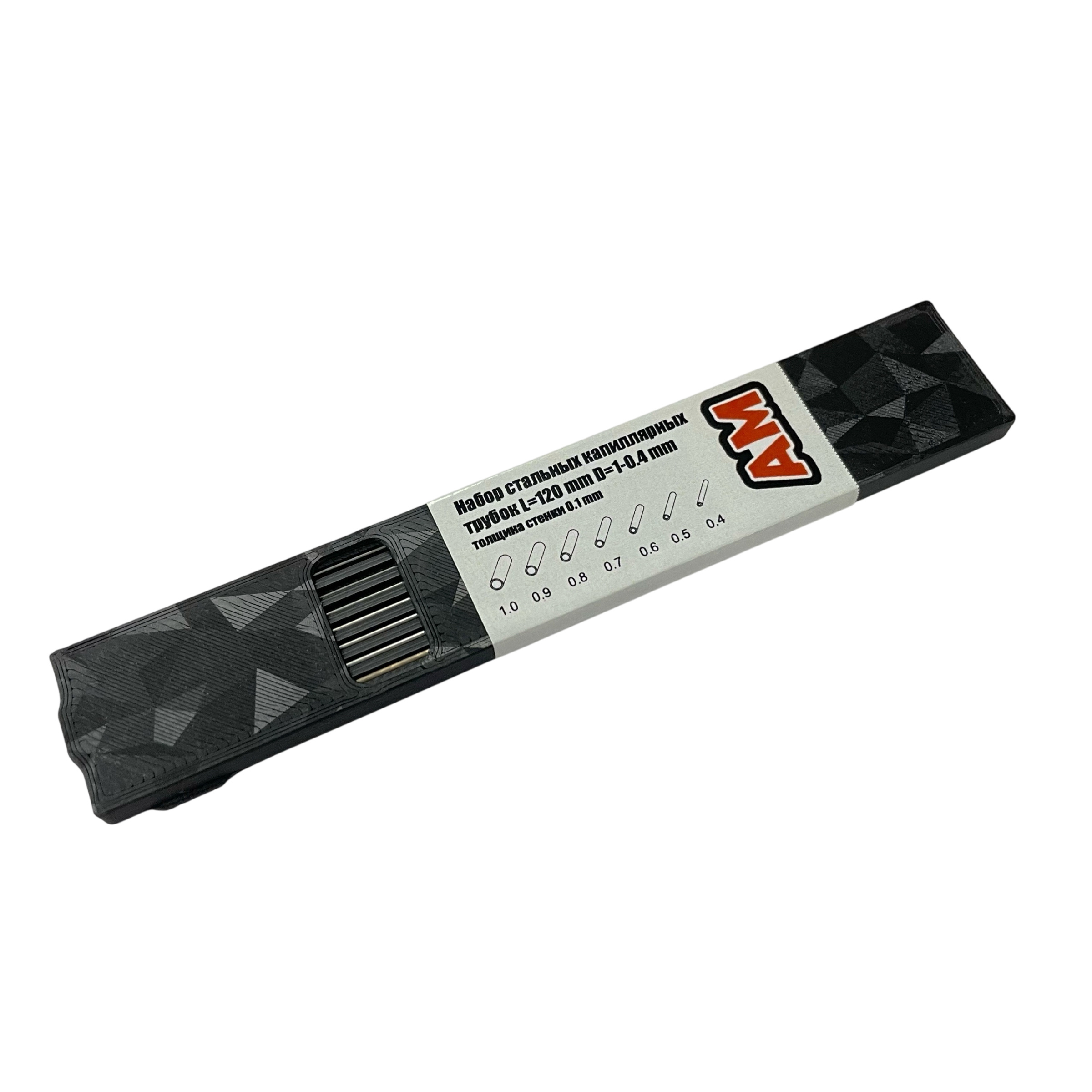 АМT48001 Advanced Modelling Набор тонкостенных т$ок из нержавеющей диаметры  0,4/ 0,5/ 0,6/ 0,7/ 0,8/ 0,9/ 1,0 мм