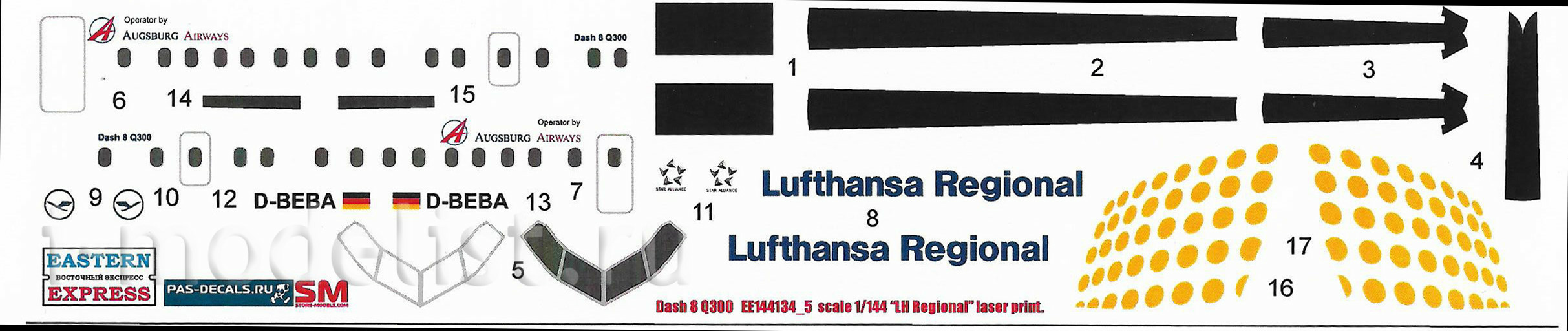 144134-5 Eastern Express 1/144 Scales Lufthansa Dash 8 Q300