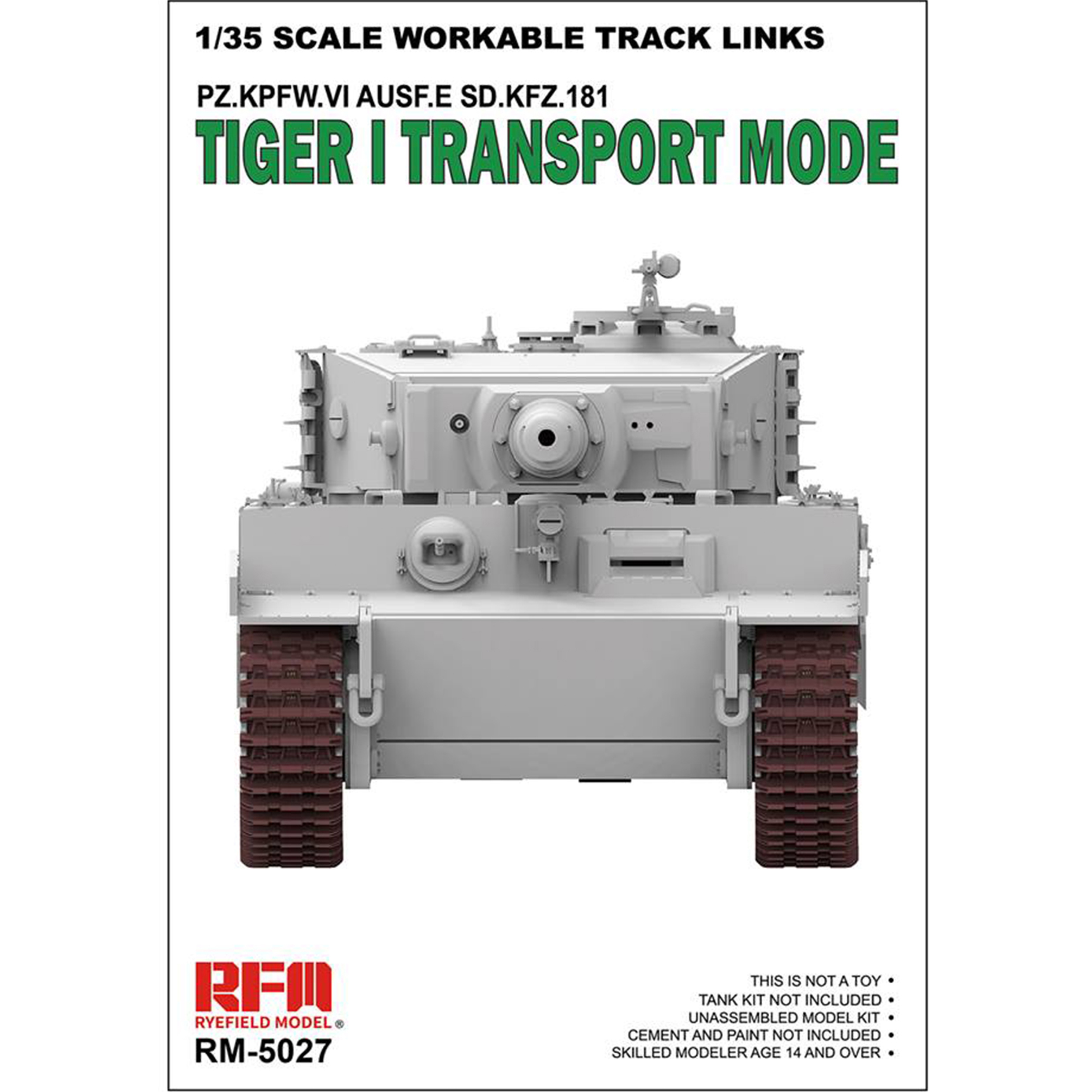 RM-5027 Rye Field Model 1/35 Workable Track Links Tiger I Transport Mode