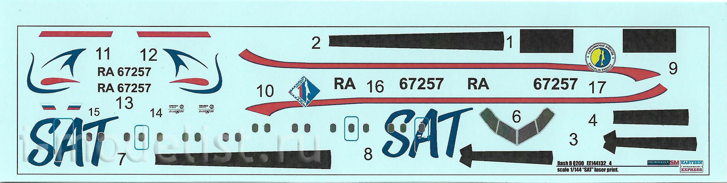 144132-4 Eastern Express 1/144 Scales Dash 8 Q200 Sakhalinskie Aviatrassy