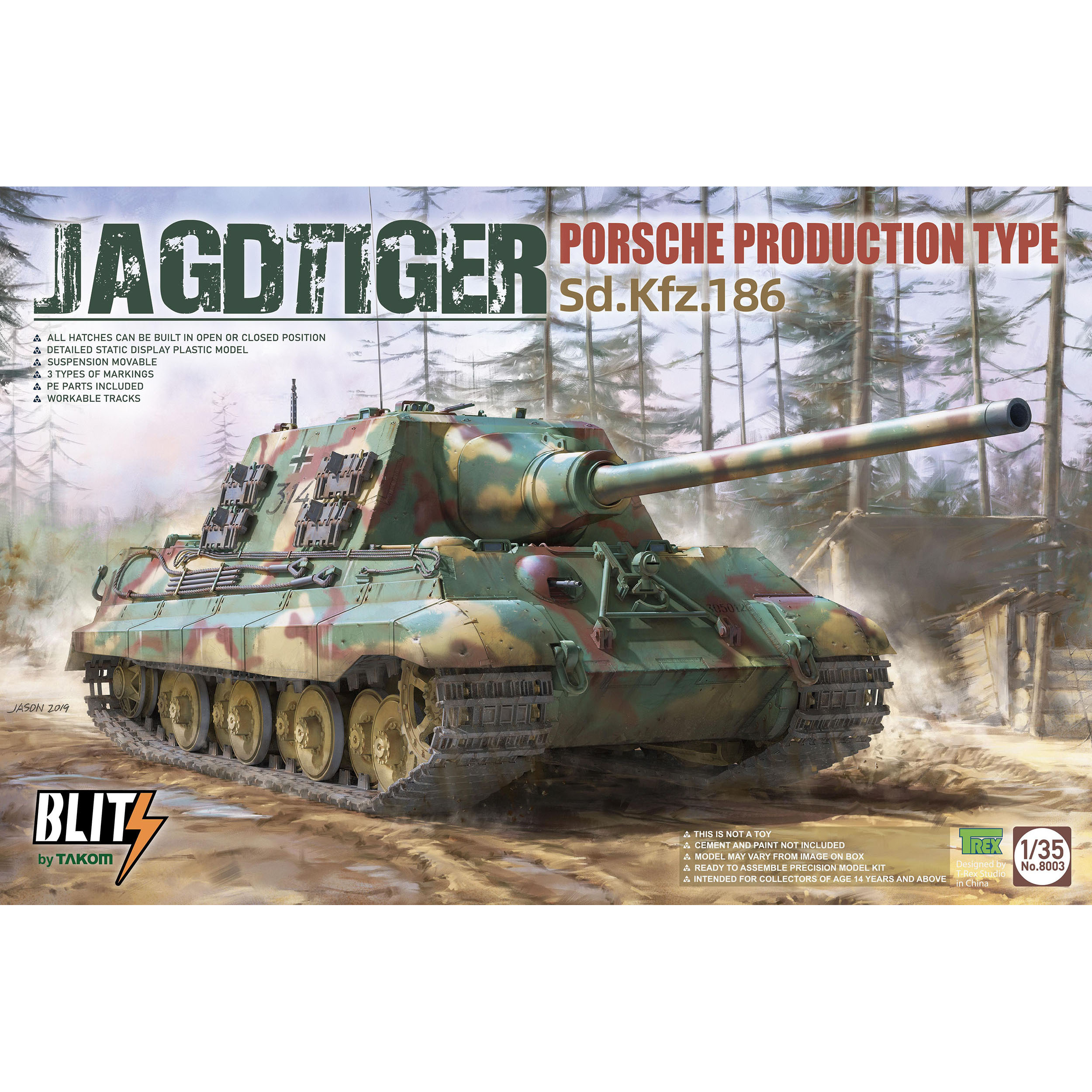 8003 Takom 1/35 Jagdtiger Sd.Kfz. 186 Porsche Production type