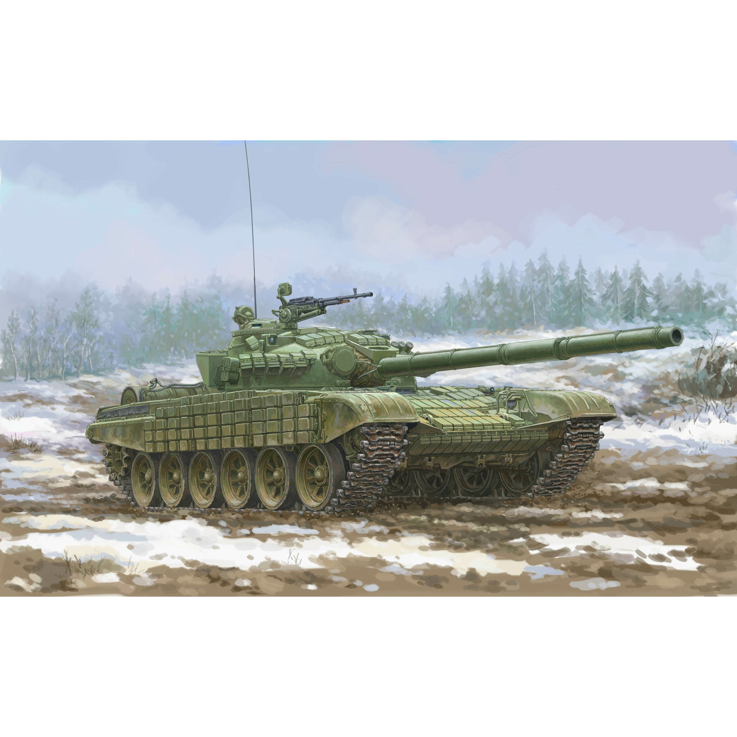 09602 Trumpeter 1/35 Soviet T-72 Ural tank with Kontakt-1 rocket armament (under UVZ license)