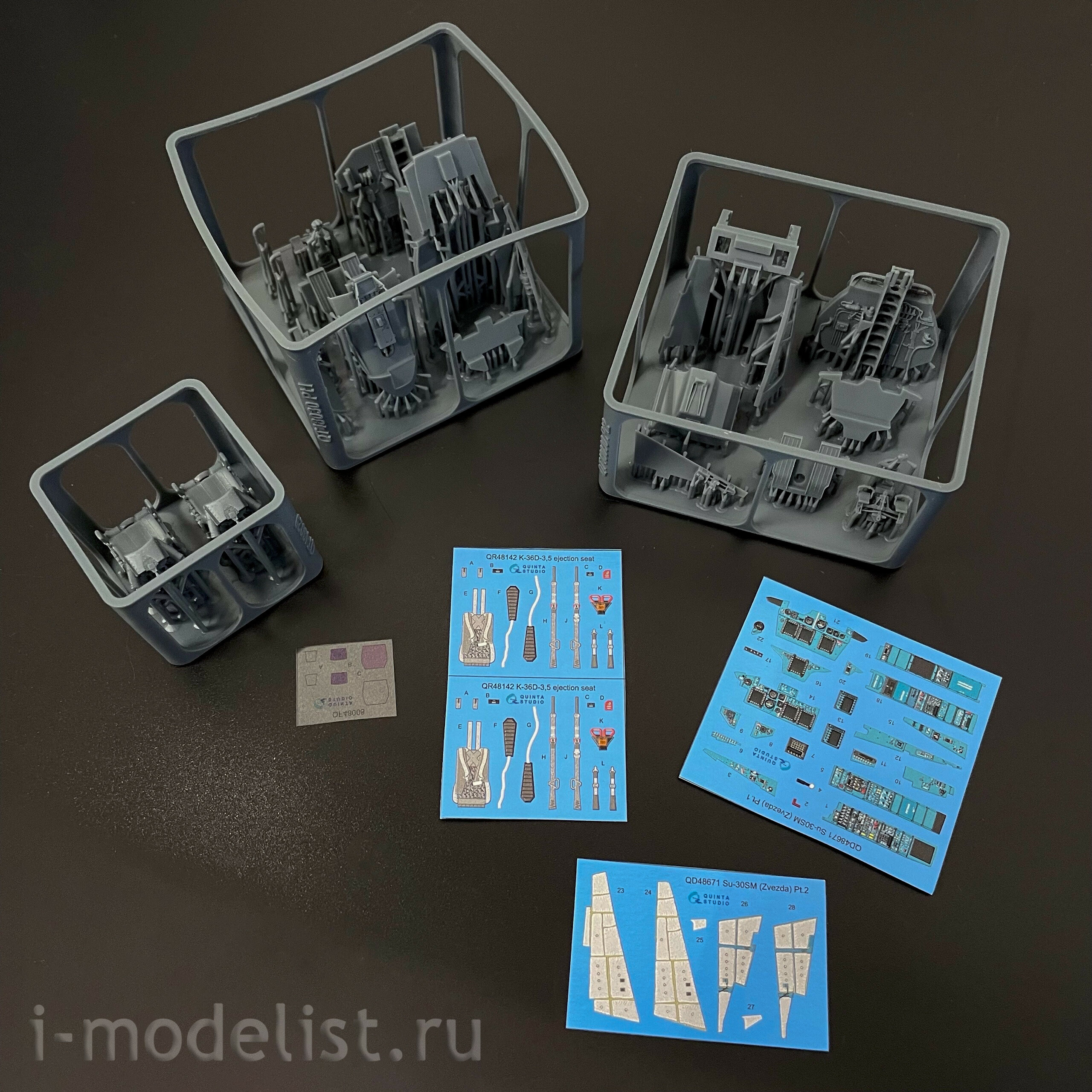 QD+48671 Quinta Studio 1/48 3D Декаль интерьера кабины для Суххой-30СМ (Zvezda) (с 3D-печатными смоляными деталями)