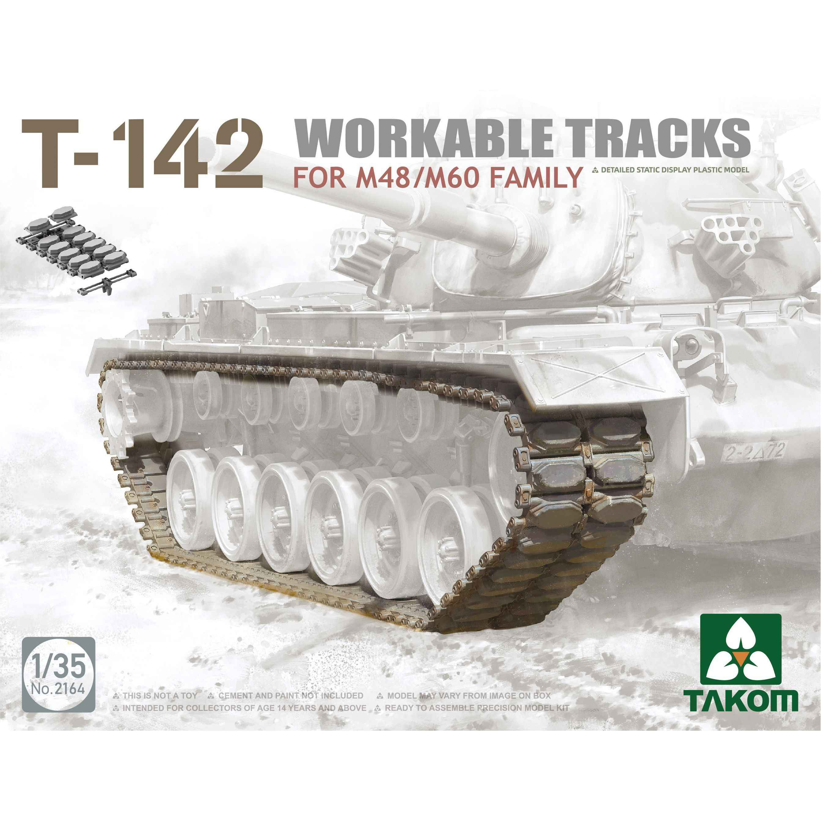 2164 Takom 1/35 Working Typesetting Tracks T-142 for M48/M60