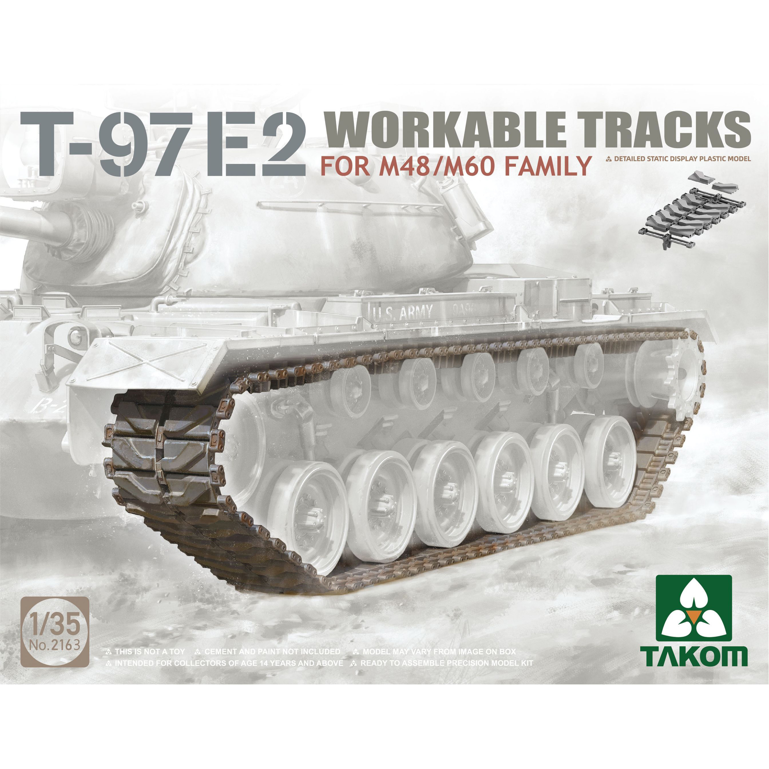 2163 Takom 1/35 Working Typesetting Tracks T-97E2 for M48/M60