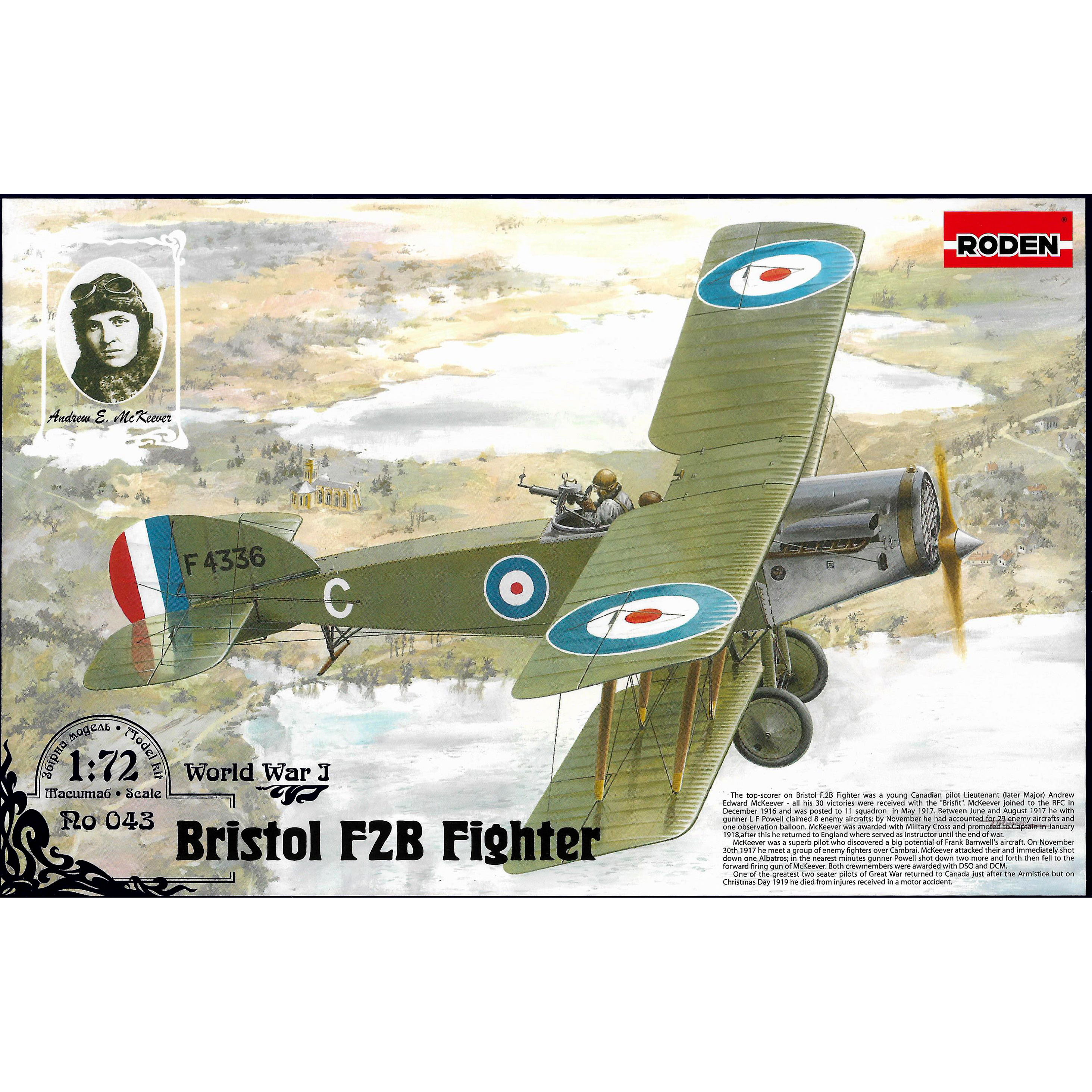 043 Roden 1/72 Bristol F2B Fighter Aircraft