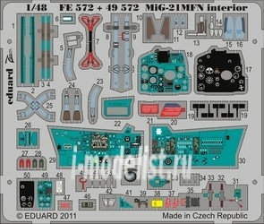 FE572 Edward 1/48 Color photo-etching for MiG-21MFN interior S. A.