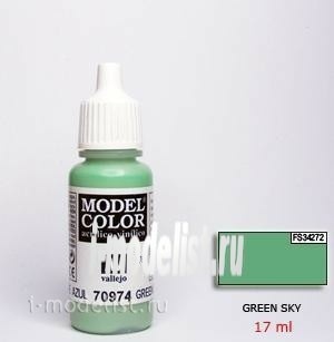 70974 Vallejo acrylic Paint `Model Color` Greenish sky / Green Sky