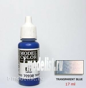70938 acrylic Paint `Model Color Blue transparent/Transparent blue
