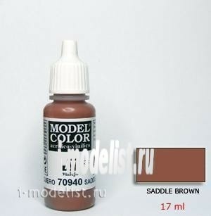 70940 Vallejo acrylic Paint `Model Color` Brown medium / Saddle Brown