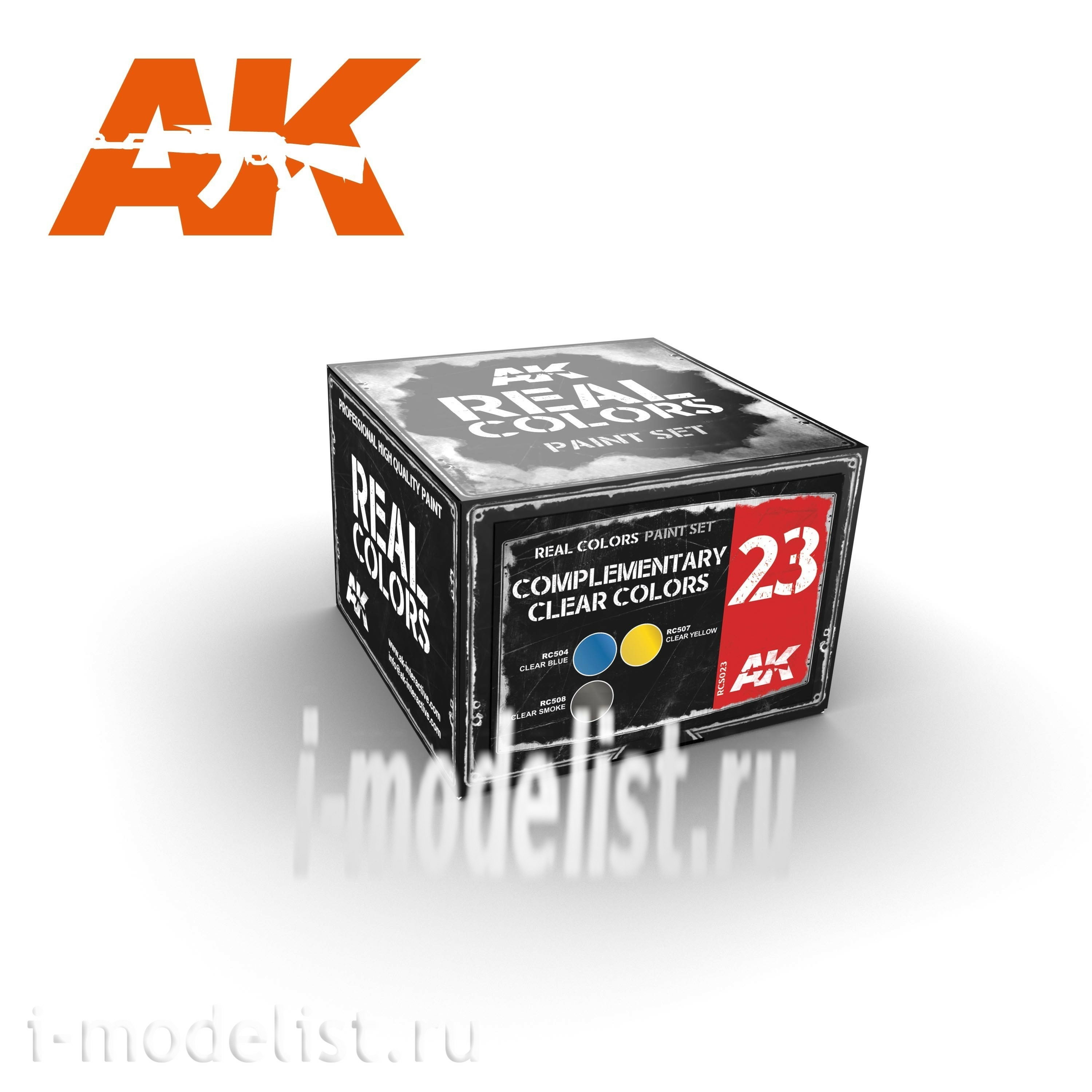 RCS023 AK Interactive acrylic paint Set Real Colors COMPLEMENTARY CLEAR COLORS