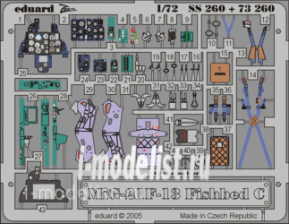 Eduard Ss260 1/72 Color photo etched parts for MiG-21F-13 Fishbed C