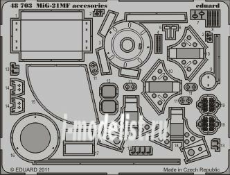 48703, Eduard photo etched parts 1/48 MiG-21MF accessories