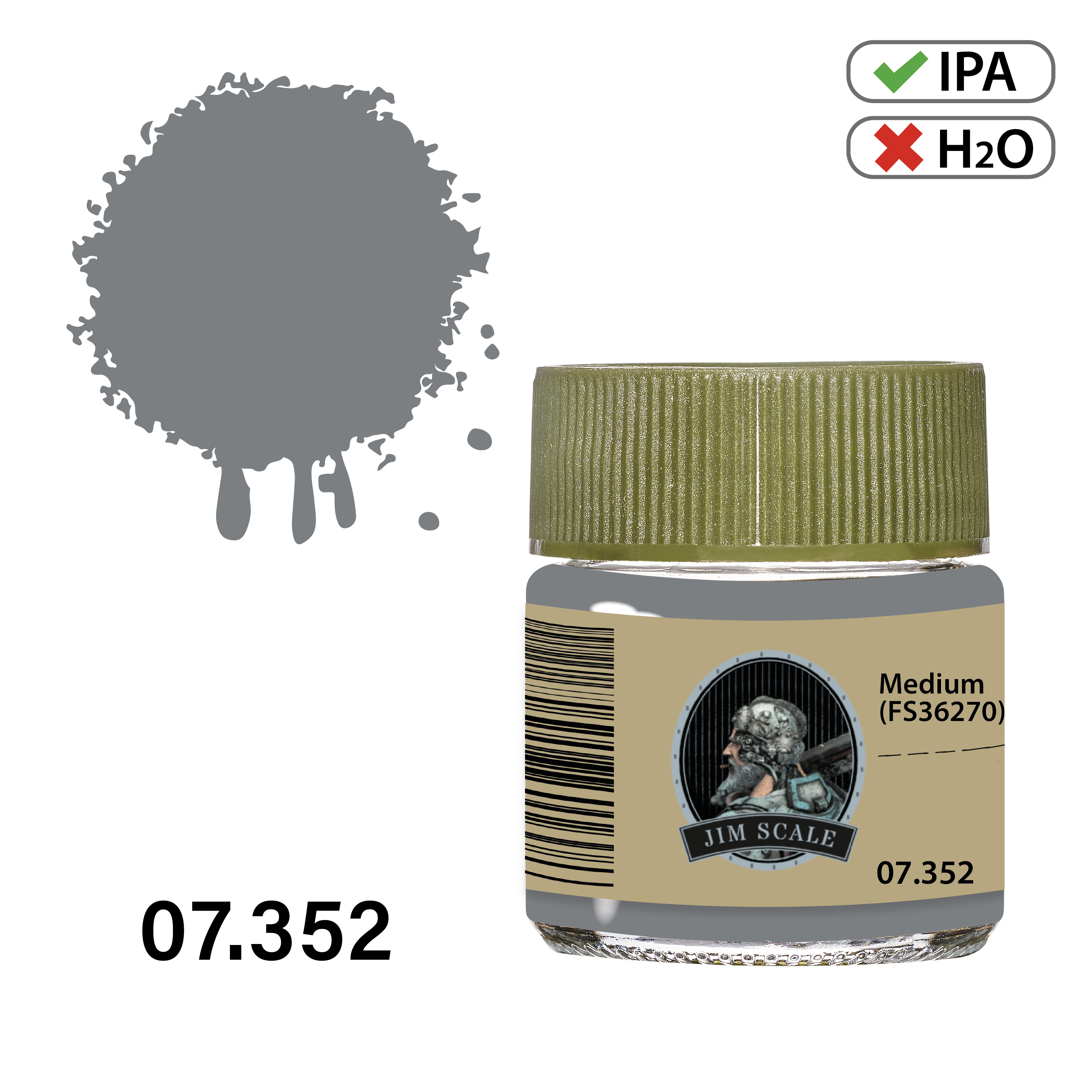 07.352 Jim Scale Alcohol paint Medium Gray (FS36270), 10 ml.
