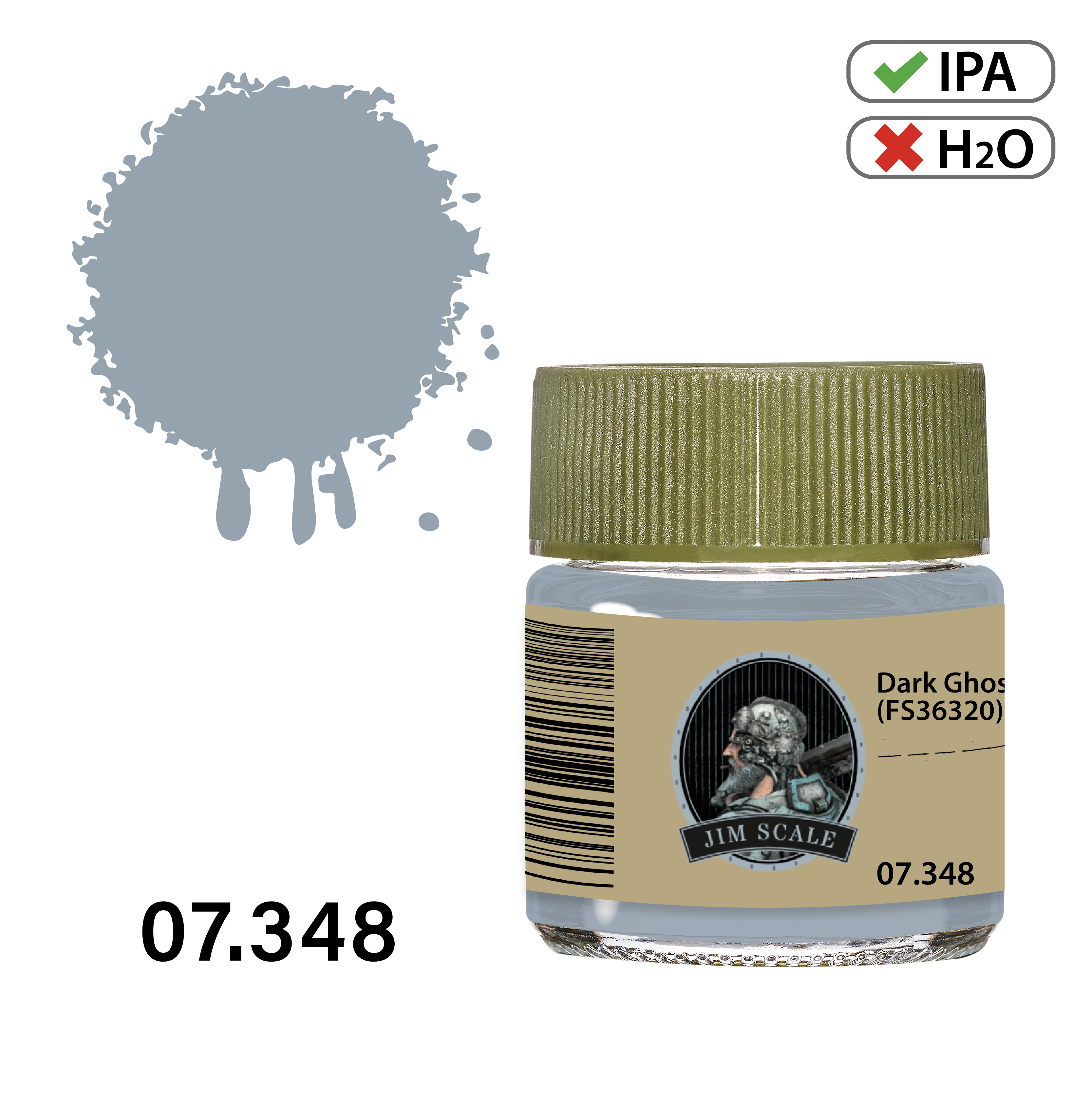 07.348 Jim Scale Alcohol paint color Dark Ghost Gray (FS36320), 10 ml.