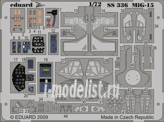 Eduard Ss336 1/72 Color photo etched parts for MiG-15 S. A.