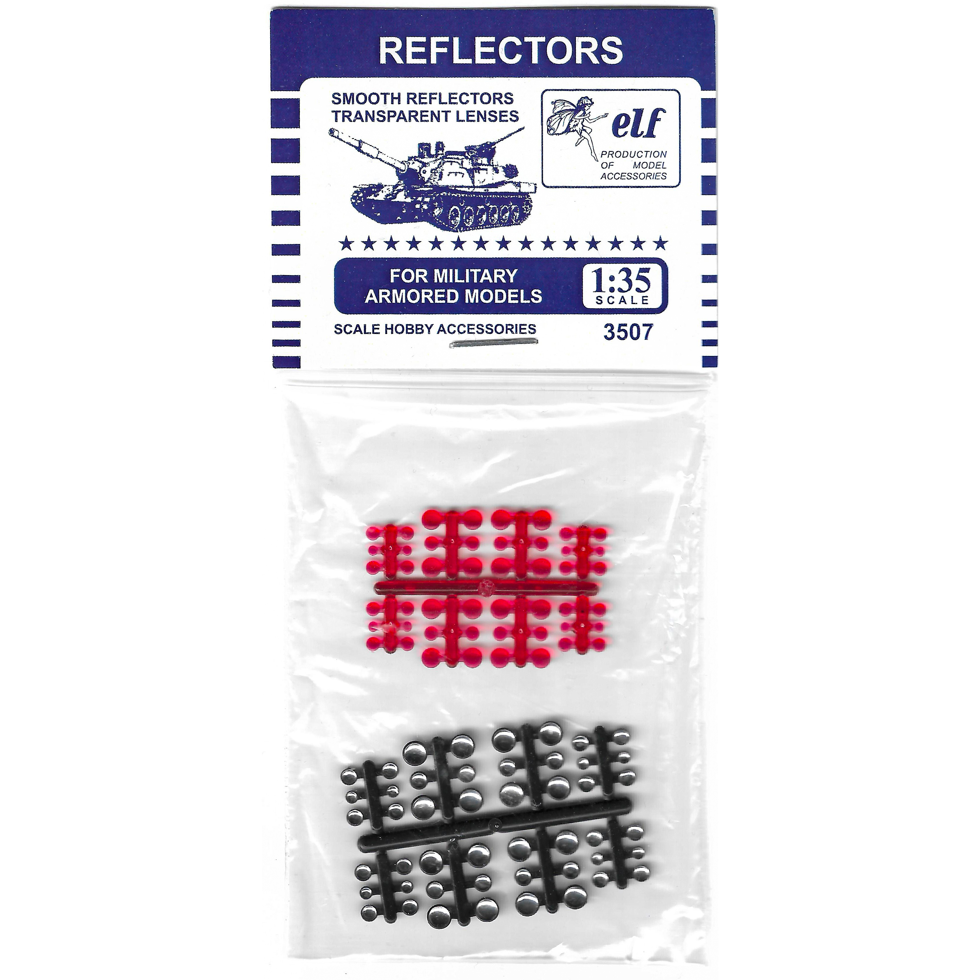 3507 R Elf 1/35 red Reflectors (20 PCs.) with reflectors+20 red lenses.