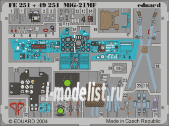 FE251 Edward 1/48 Color photo-etching for MiG-21MF