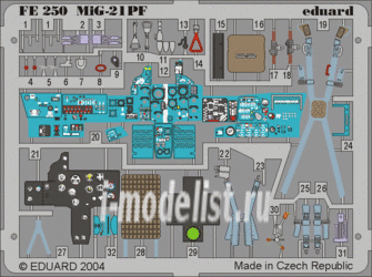 FE250 1/48 Eduard Color photo etched parts for MiG-21PF