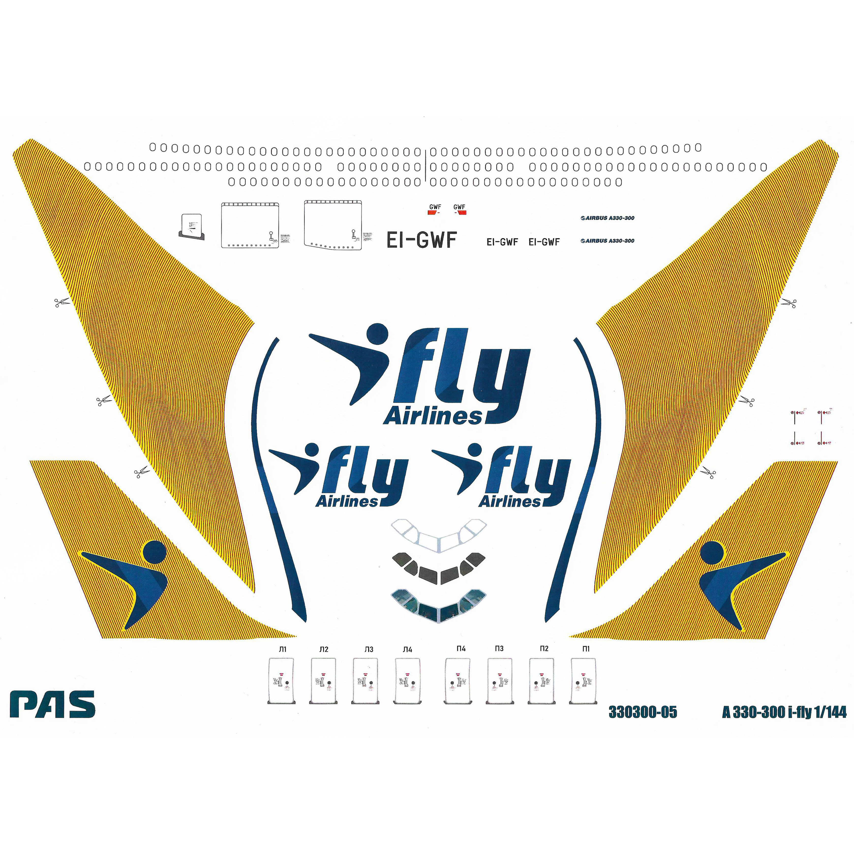  330300-07 PasDecals 1/144 Decal for i-fly A330-300 model