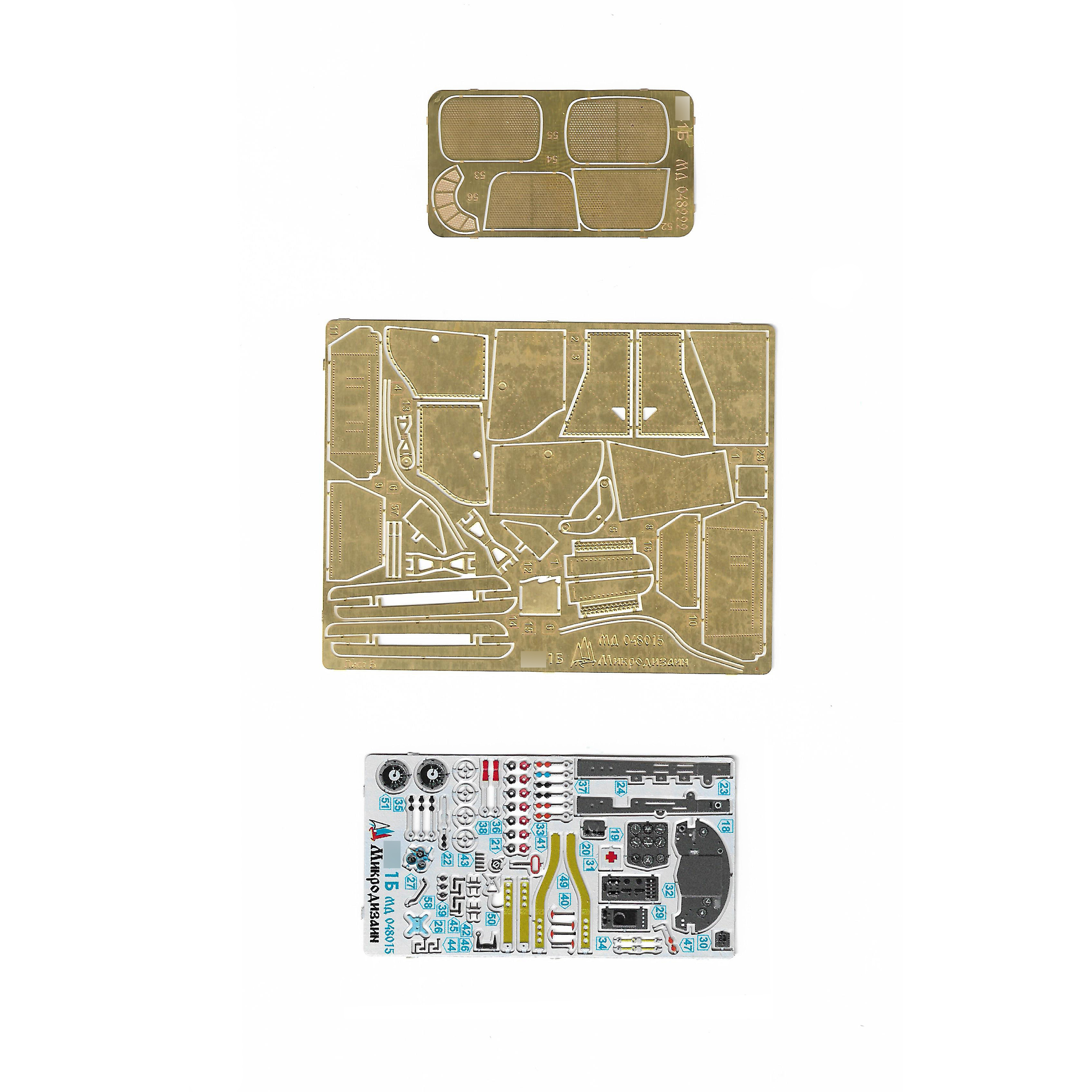 048015 Microdesign 1/48 Set of photo-etched parts on the Yak-1B color (Zvezda, Exactly Miniatures, Model Svit)