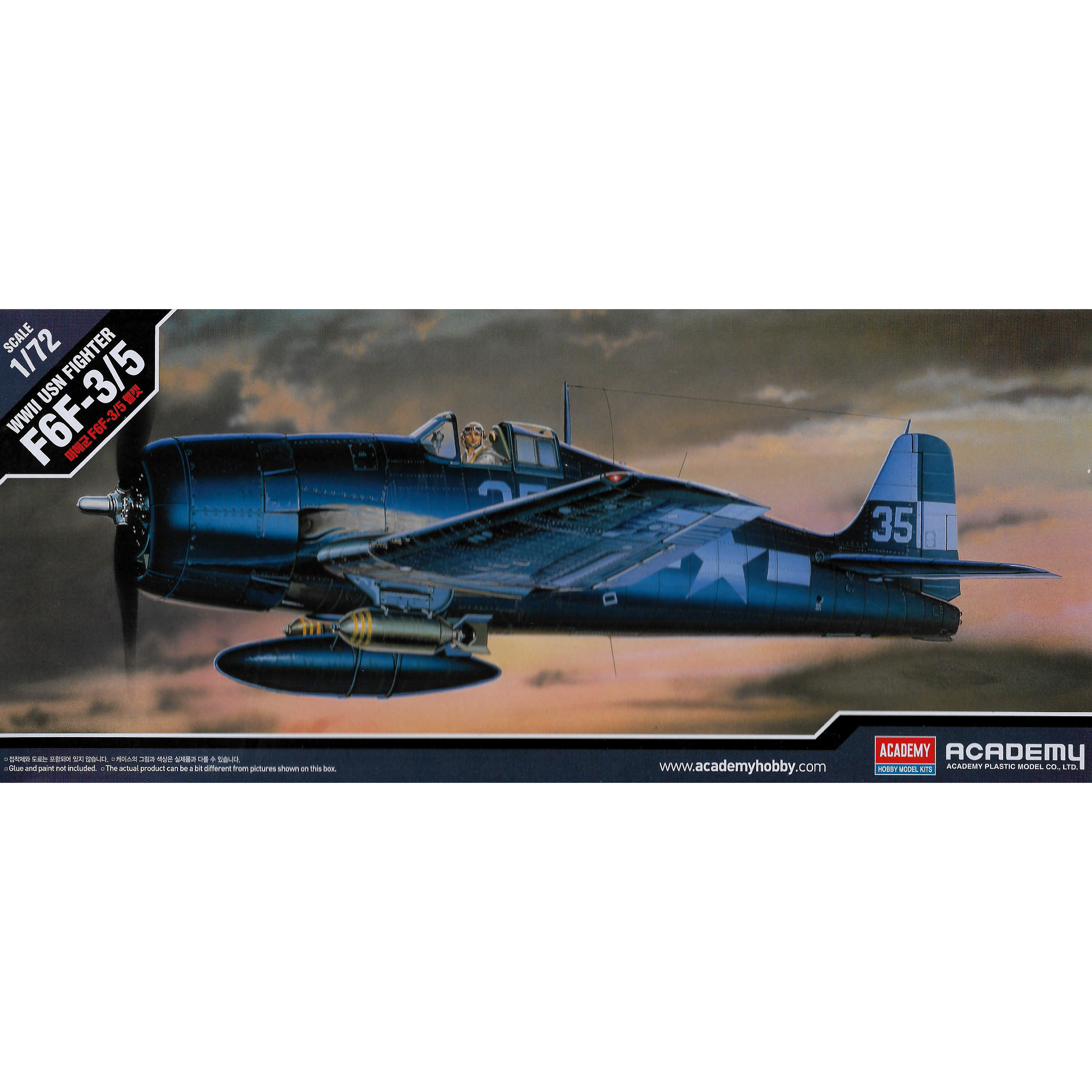 12481 Academy 1/72 F6F-3/5 HellCat Aircraft