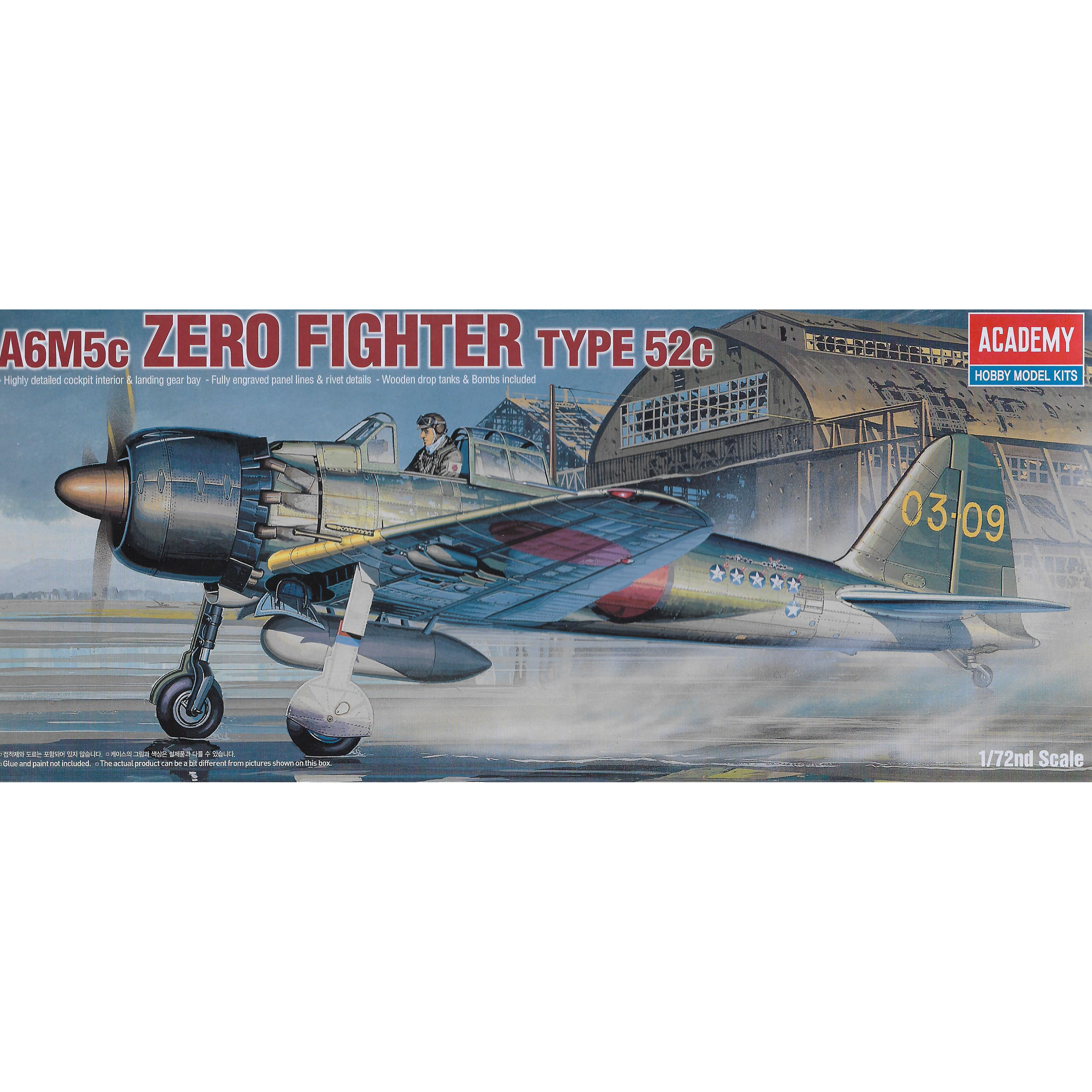 12493 Academy 1/72 Aircraft ZERO FIGHTER TYPE 52C (A6M5C)