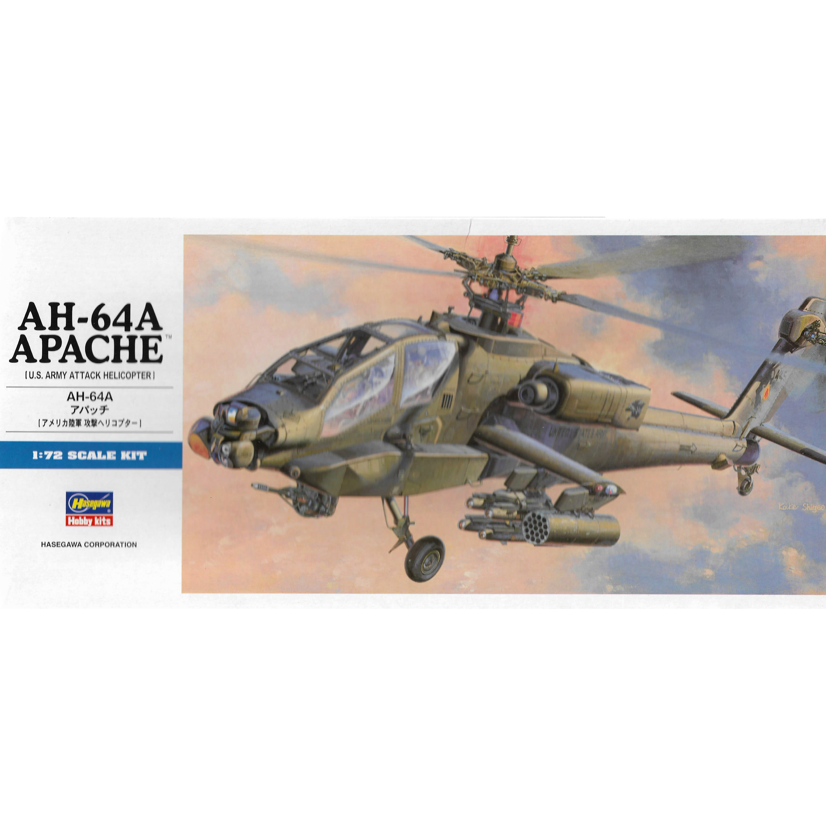 00436 Hasegawa 1/72 Ah-64A Apache Helicopter