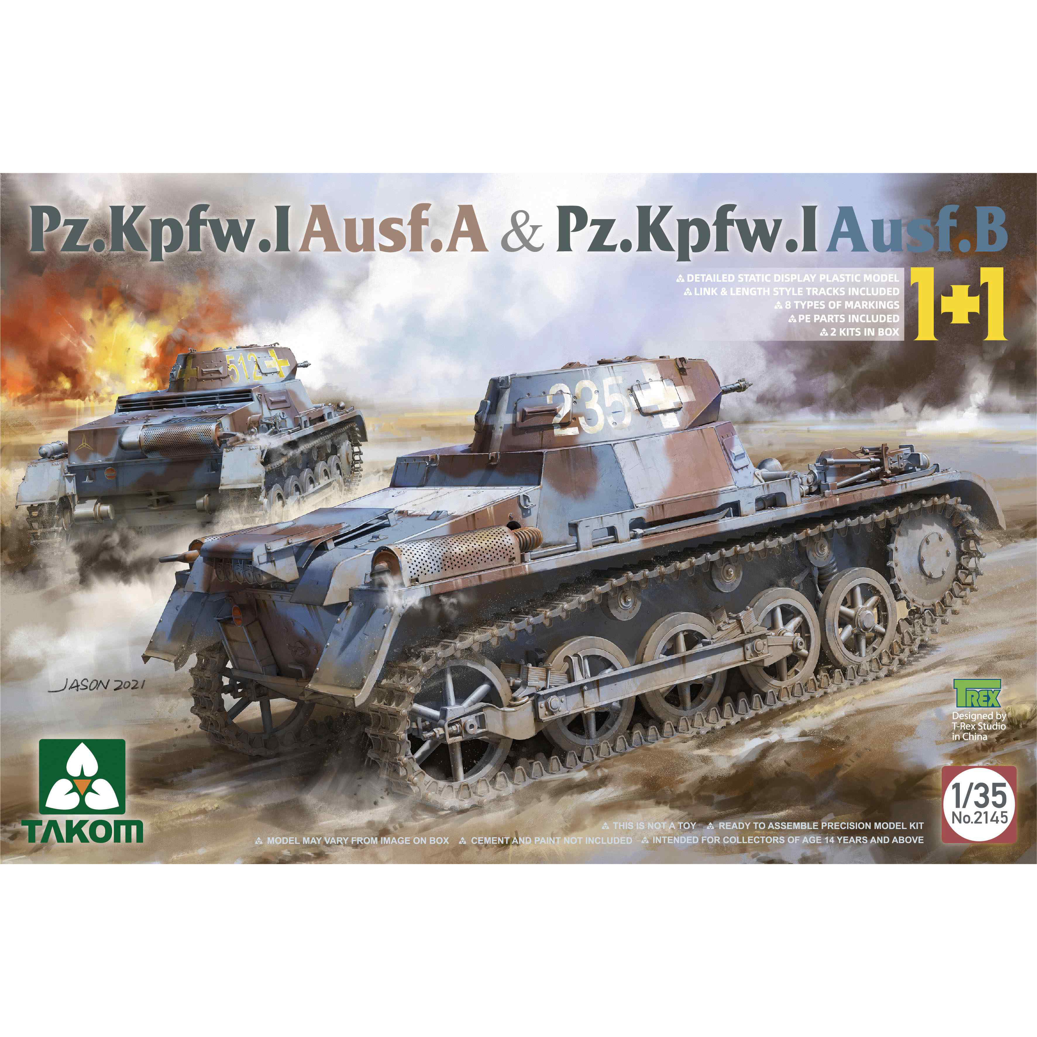 2145 Takom 1/35 Pz.Kpfw. I Ausf. A & Pz.Kpfw. I Ausf. B 1+1