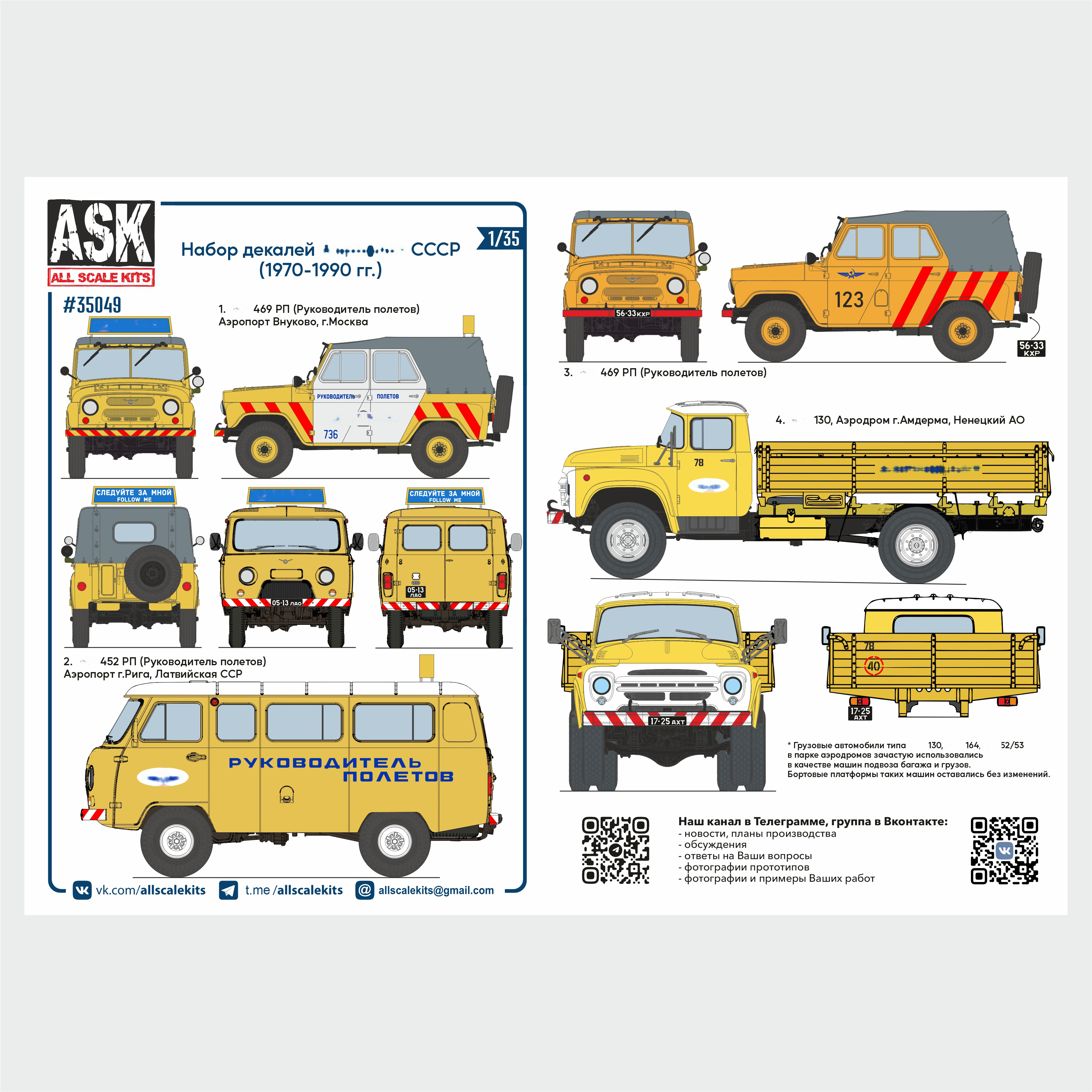 ASK35049 All Scale Kits (ASK) 1/35 Набор декалей А-флfrom СССР для модели фирмы Zvezda, арт. 3712
