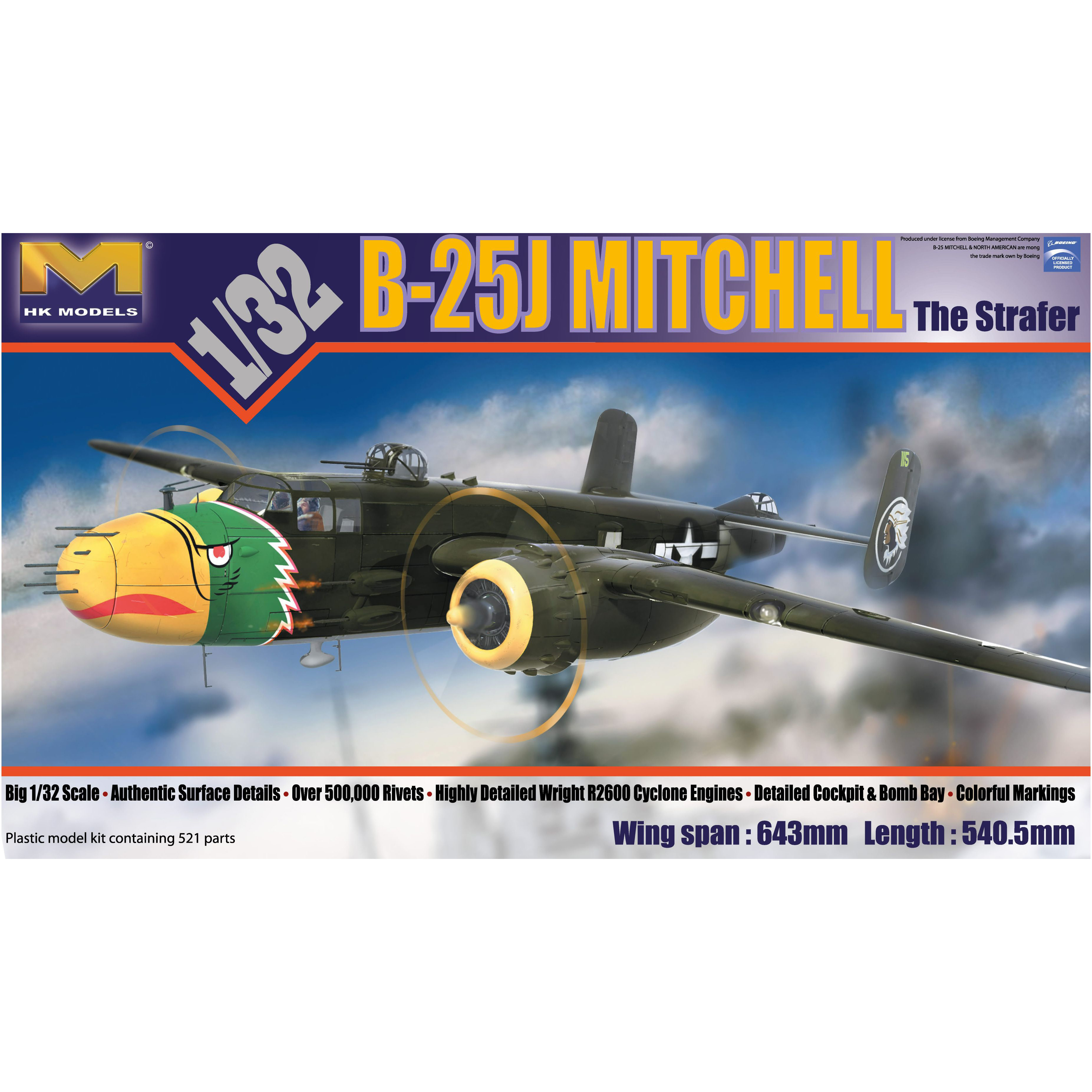 01E02 HK Models 1/32 American medium bomber B-25J Mitchell Strafer