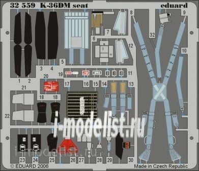 32559 1/32 Eduard Color photo etched parts for MiGG-29 Fulcrum K-36DM seat  