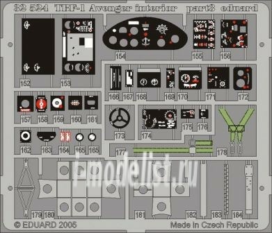 32524 1/32 Eduard Color photo etched parts for the TBF-1 interior    