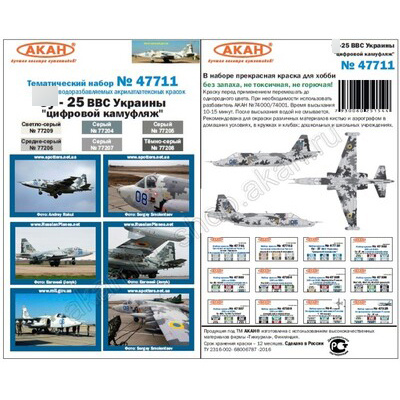 47711 AKAN Set of paints C- 25 air force of Ukraine 