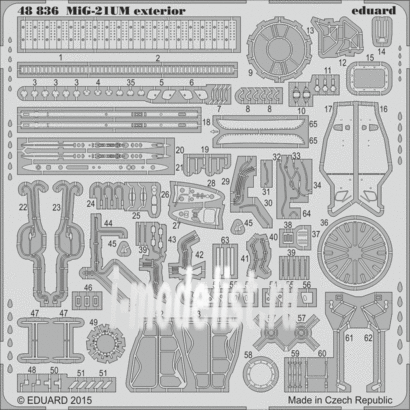 48836 Eduard photo etched parts for 1/48 MiG-21UM exterior