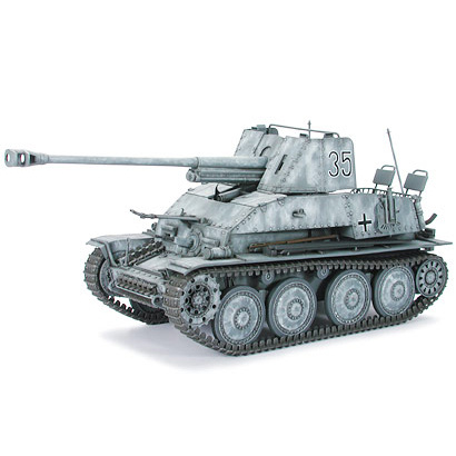 Tamiya 35248 1/35 German Tank Destroyer Marder III German self-propelled anti-tank installation 7.62 cm with two figures of soldiers.