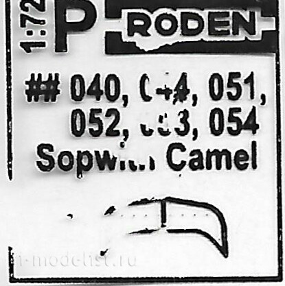 040 Roden 1/72 Sopwith F. 1 Camel Aircraft