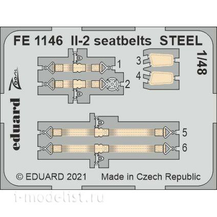 FE1146 Eduard 1/48 Photo etching for IL-2, steel belts