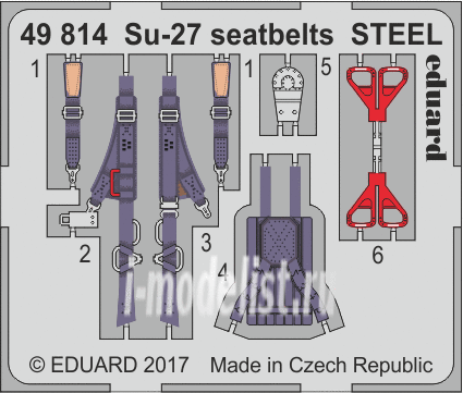 49814 Eduard 1/48 photo etched parts for С-27 belts, steel