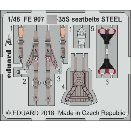 FE907 Eduard 1/48 Photo Etching for model С-35S seatbelts STEEL