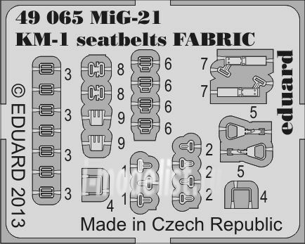 49065 1/48 Eduard photo etched parts for MiG-21 KM-1 seatbelts FABRIC