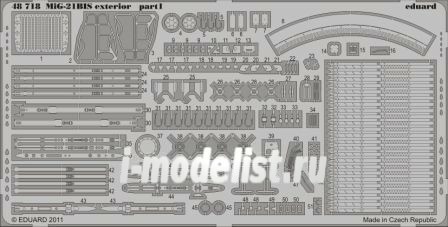 48718, Eduard photo etched parts 1/48 MiG-21BIS exterior