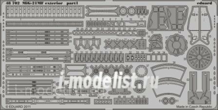 48702, Eduard photo etched parts 1/48 MiG-21MF exterior