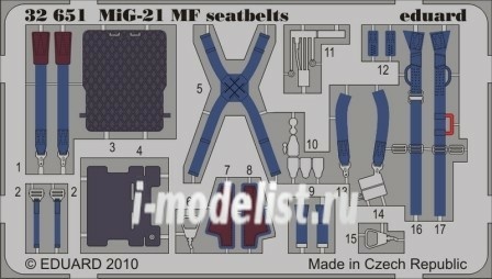 32651 1/32 Eduard photo-etched seatbelts MiG-21MF KM1M seatbelts   